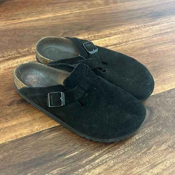 Birkenstock Boston Suede Black Clogs size 5 - Picture 1 of 5